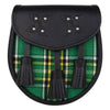 Genuine Leather with Irish National Green Tartan Sporran