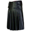 Genuine Fire Flame Black Leather Kilt