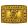 Gold Irish Harp Kilt Buckle