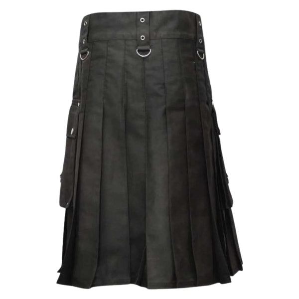 Gothic Fashion Black Utility kilt