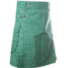 Green Utility Kilt With Cargo Pocket