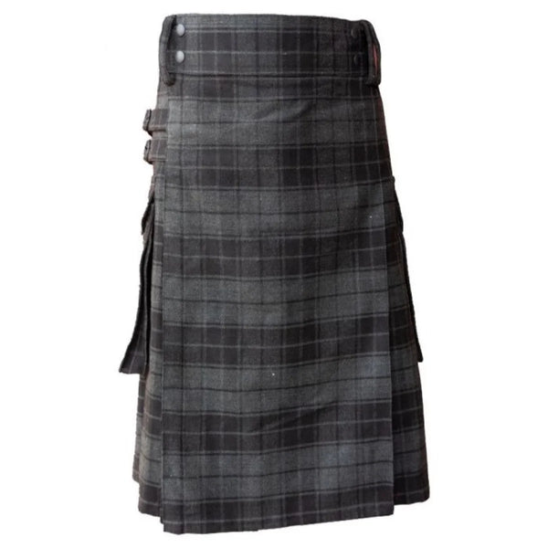 Grey Utility Tartan Kilt