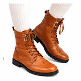 Half Long Tan Brown Scottish Leather Kilt Boots