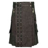 Heavy Denim Kilt With Straps