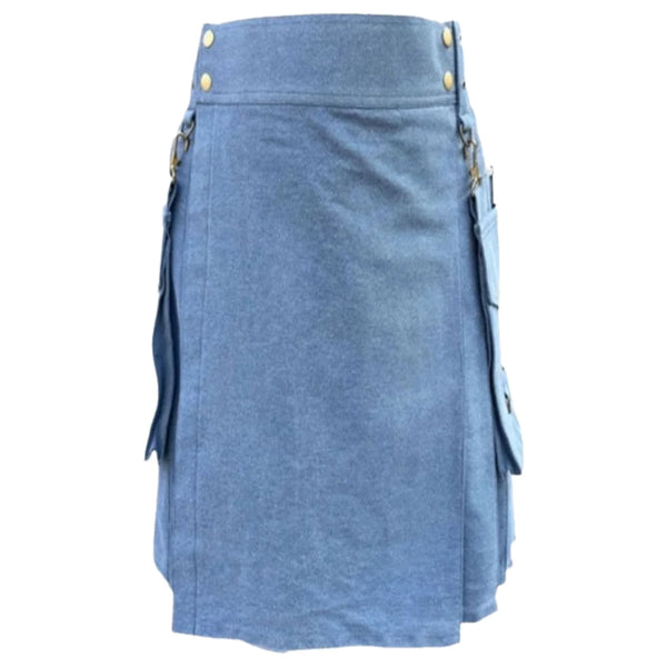 Indigo Denim Kilt For Men