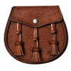 Khaki Leather Twin Swirl Celtic Embossed Sporran