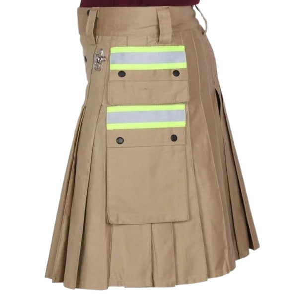 Khaki Firefighter Utility Kilt For Men
