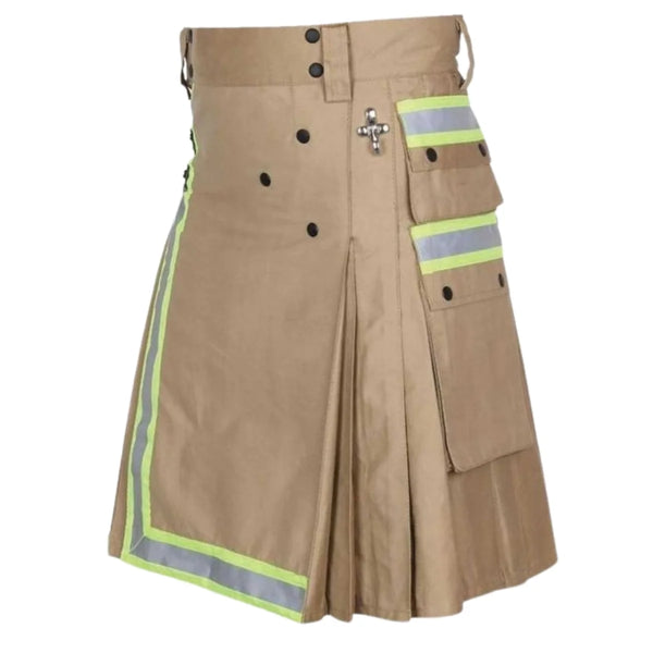 Khaki Firefighter Utility Kilt For Men