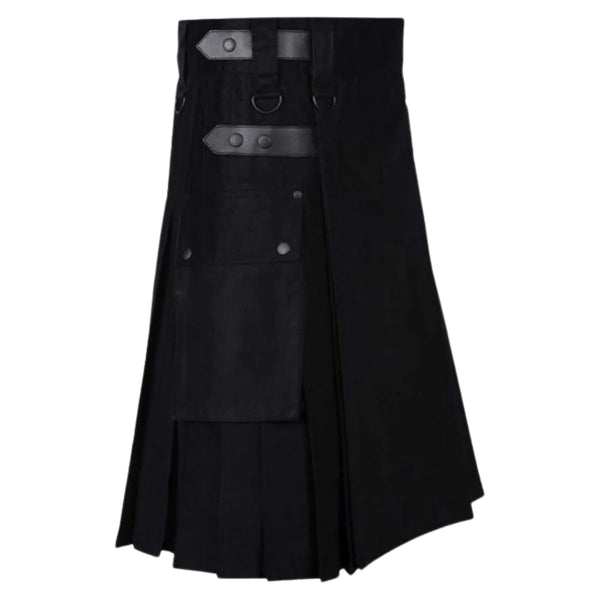 LAUTREAMONT GAULTIER Men Black Utility Kilt