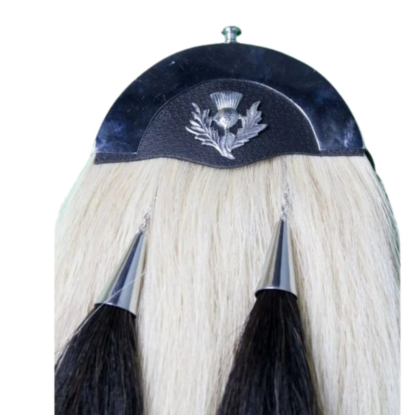 Leather Cantle Chrome Horse Hair Sporrans