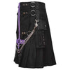 Men Fashion Black Wedding Utility Kilt