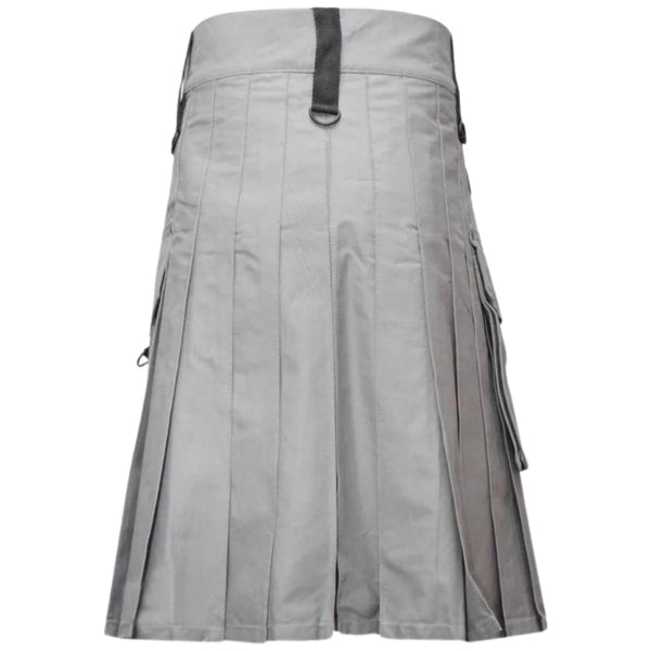 Men Fashion Grey Utility Kilt