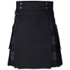 Men's 100% Cotton Jeans Hybrid Modern Box Pleated Tartan Utility Kilt