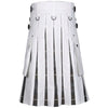 Men's White Cotton Utility Hybrid Kilt