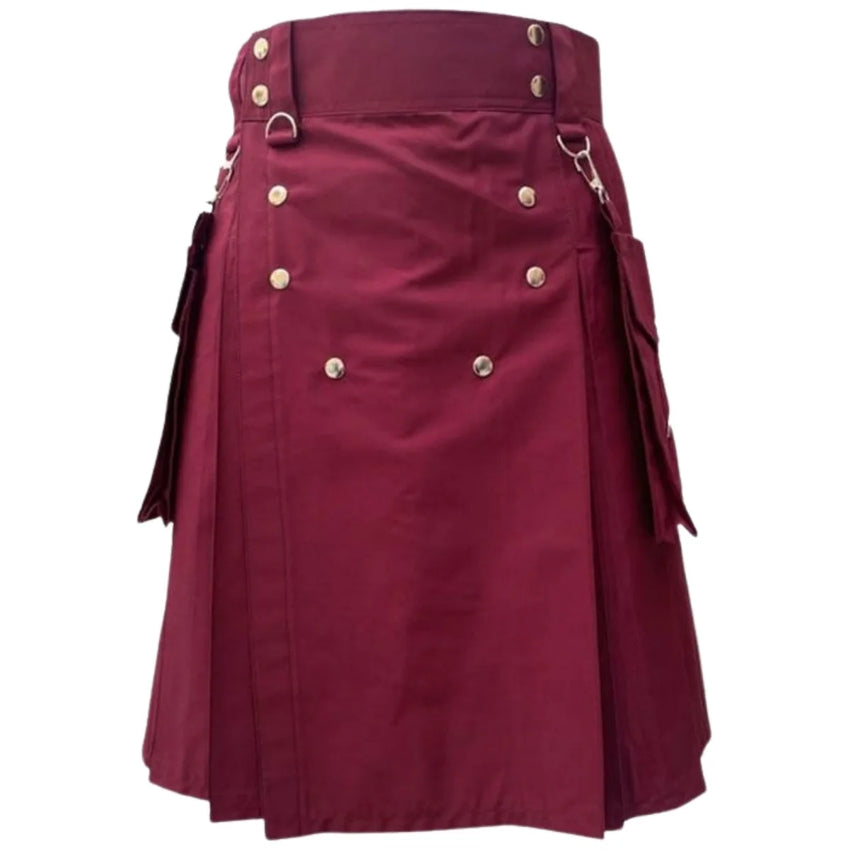 Modern Burgundy Color Utility Kilt