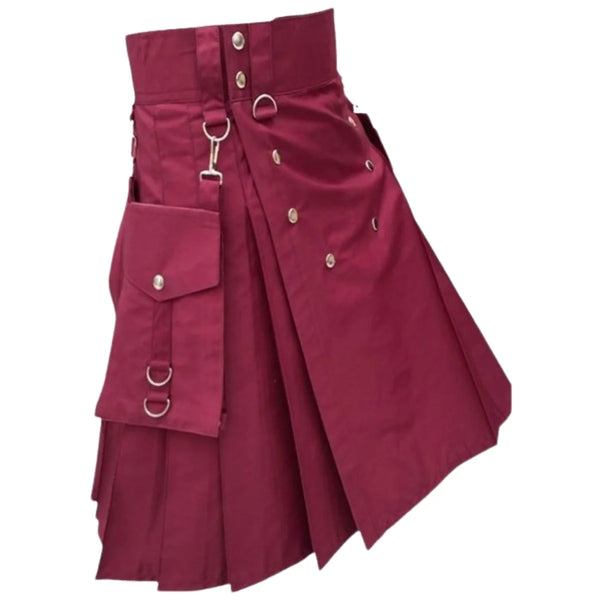 Modern Burgundy Color Utility Kilt
