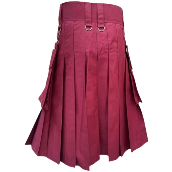 Modern Burgundy Color Utility Kilt
