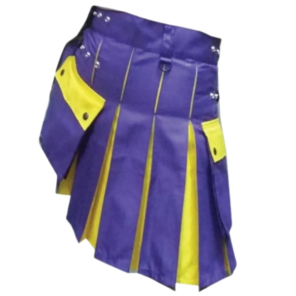Modern Two Tone Kilt Blue and Yellow