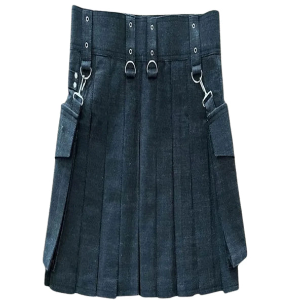 New Black Denim kilt