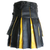 New Genuine Two Tone Leather Hybrid Kilt