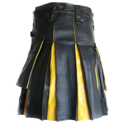 New Genuine Two Tone Leather Hybrid Kilt - view 2
