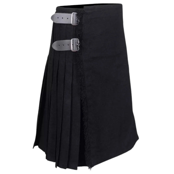 Plain Black Tartan kilt