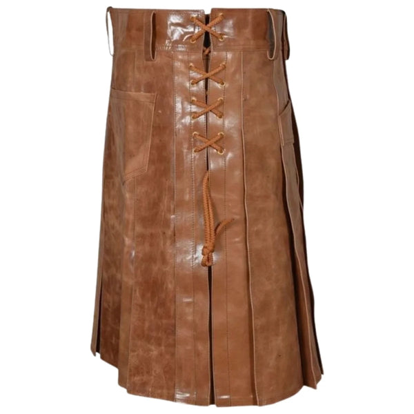 Premium Two-Tone Leather Kilt for Men
