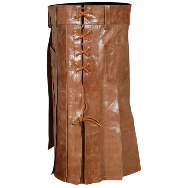 Premium Two-Tone Leather Kilt for Men