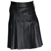 Real Leather Pleated Kilt Clubwear Utility Kilt