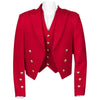 Red Prince Charlie Kilt Jacket With Waistcoat