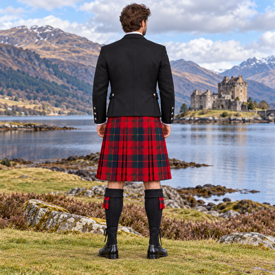 Red Modern Tartan Argyle Outfit