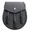 Scottish Three Tassel Leather Sporran With Free Chain Belt