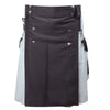 Scottish Black And Gray Cotton Kilt