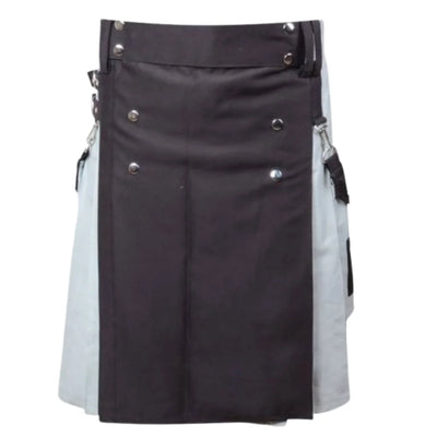 Scottish Black And Gray Cotton Kilt - view 2