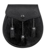 Semi Dress Black Calfskin Celtic Embossed Sporran