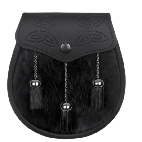 Semi Dress Black Calfskin Celtic Embossed Sporran