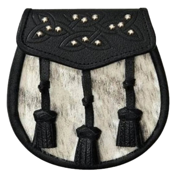 Semi Dress Natural Calfskin 14 Stud Leather Tassel Sporran