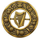 Silver Irish Harp Kilt Brooch