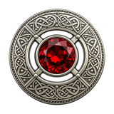 Silver Red Stone Kilt Brooch