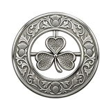Silver Shamrock Kilt Brooch