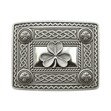 Silver Shamrock Kilt Buckle