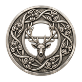 Silver Stag Head Kilt Brooch