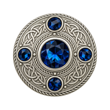 Silver With 5 B-Stone Kilt Brooch