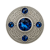 Silver With 5 B-Stone Kilt Brooch