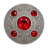 Silver With 5 R-Stone Kilt Brooch