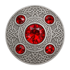 Silver With 5 R-Stone Kilt Brooch