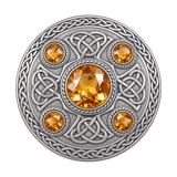 Silver With 5 Y-Stone Kilt Brooch