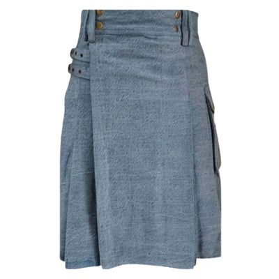 Sky Blue Denim Kilt - view 3