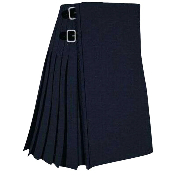 Solid Blue Modern Tartan Kilt