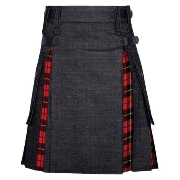 Straight and Slim Fit Denim Kilt